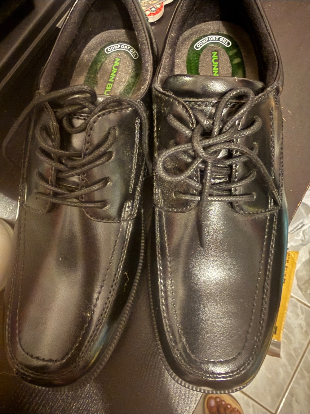 Nunn Bush Men's Black Leather Lace-Up Oxfords